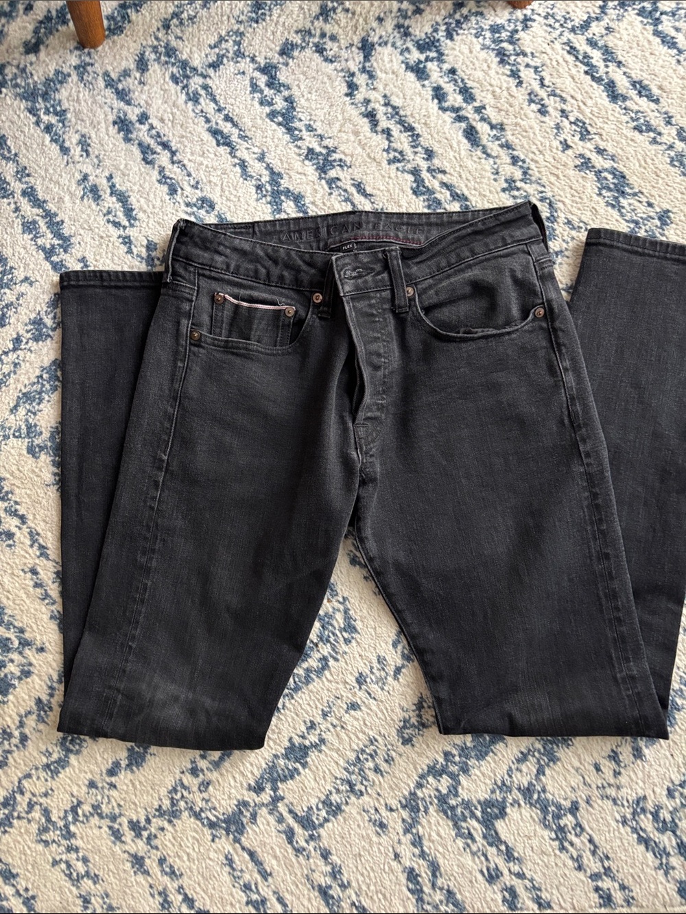 American Eagle Outfitters Men's Black Flex Straight Jeans